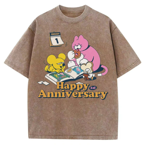 Happy Anniversary Washed T-Shirt - Image 4